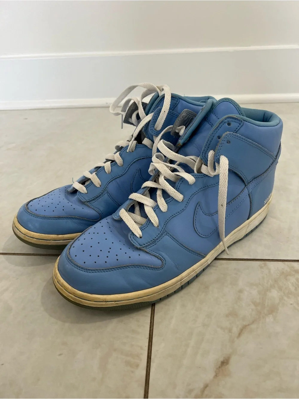 Nike ID Blue Custom High Top Sneakers Size 11 US